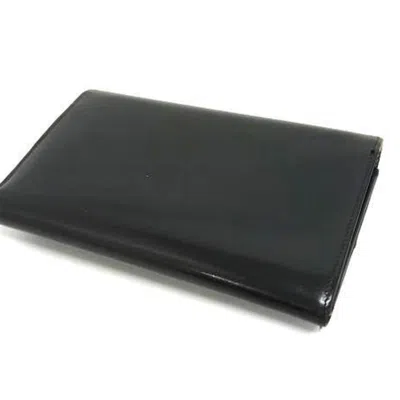 Pre-owned Cartier Black Patent Leather Wallet (tri-fold) ()