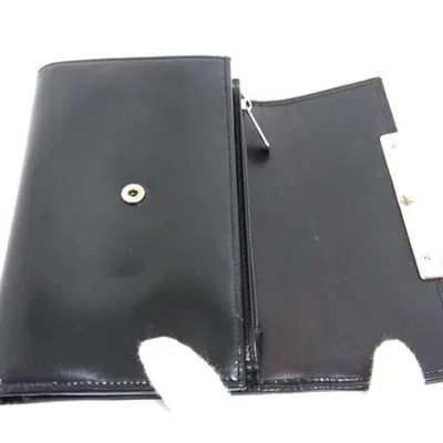 Pre-owned Cartier Black Patent Leather Wallet (tri-fold) ()