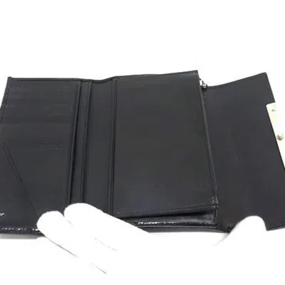 Pre-owned Cartier Black Patent Leather Wallet (tri-fold) ()