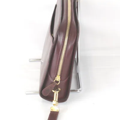 Pre-owned Cartier Bordeaux Leather Clutch Bag () In Burgundy