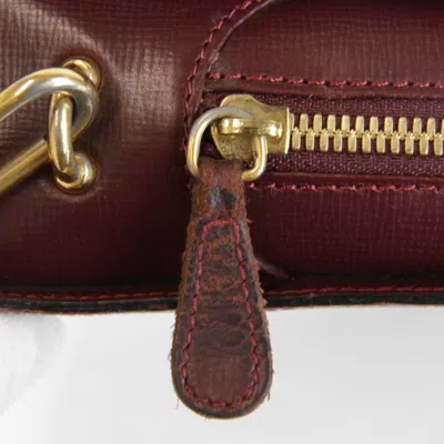 Pre-owned Cartier Bordeaux Leather Clutch Bag () In Burgundy