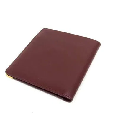 Pre-owned Cartier Bordeaux Leather Wallet (bi-fold) () In Burgundy