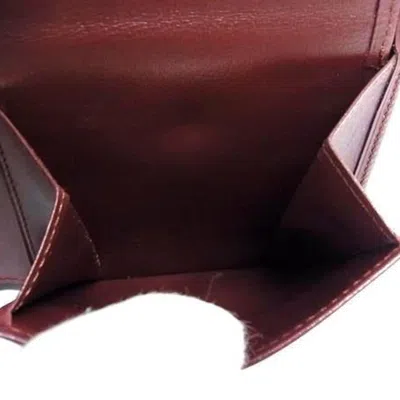 Pre-owned Cartier Bordeaux Leather Wallet (bi-fold) () In Burgundy