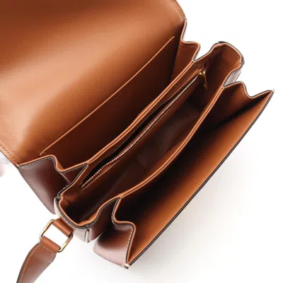 Pre-owned Celine Beige Brown Canvas Leather Shoulder Bag () In Multi