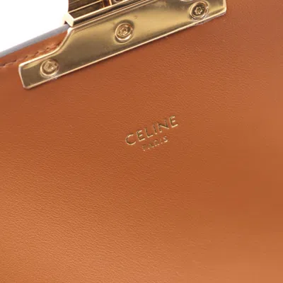 Pre-owned Celine Beige Brown Canvas Leather Shoulder Bag () In Multi