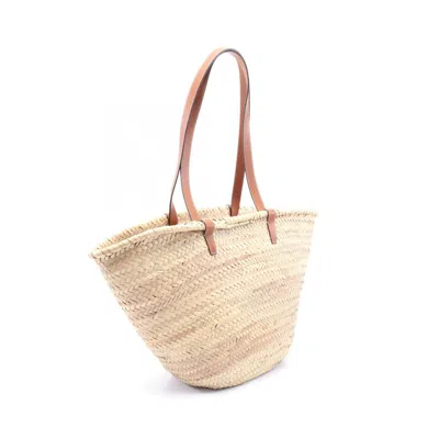 Pre-owned Celine Beige Brown Raffia Leather Tote Bag () In Multi