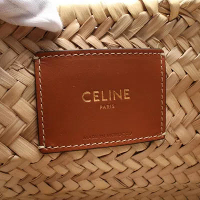 Pre-owned Celine Beige Brown Raffia Leather Tote Bag () In Multi