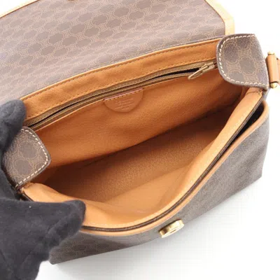 Pre-owned Celine Brown Coated Canvas Leather Shoulder Bag ()