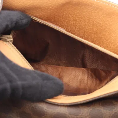 Pre-owned Celine Brown Coated Canvas Leather Shoulder Bag ()