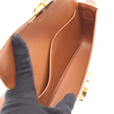 Pre-owned Celine Brown White Coated Canvas Leather Shoulder Bag () In Multi