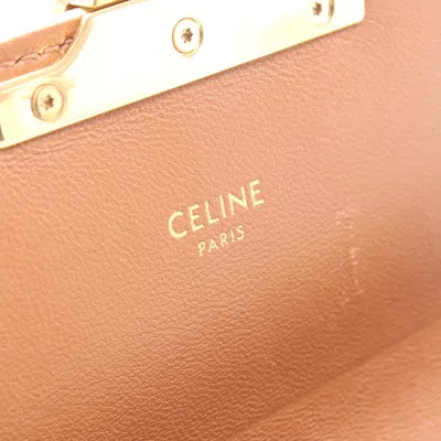Pre-owned Celine Brown White Coated Canvas Leather Shoulder Bag () In Multi