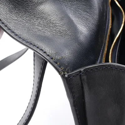 Pre-owned Celine Gray Navy Canvas Leather Shoulder Bag () In Multi