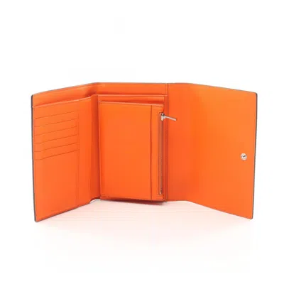 Pre-owned Celine Orange Pink Leather Wallet (tri-fold) () In Multi