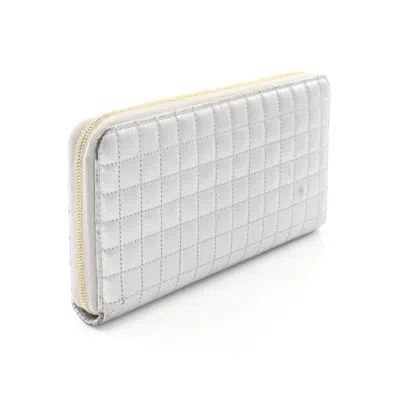 Pre-owned Celine Silver Leather Long Wallet (bi-fold) ()