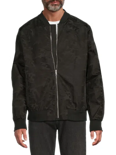 Karl Lagerfeld Men's Camouflage Bomber Jacket In Black