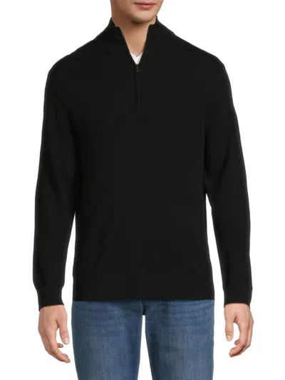 Saks Fifth Avenue Men's Heathered Cashmere Sweater In Black