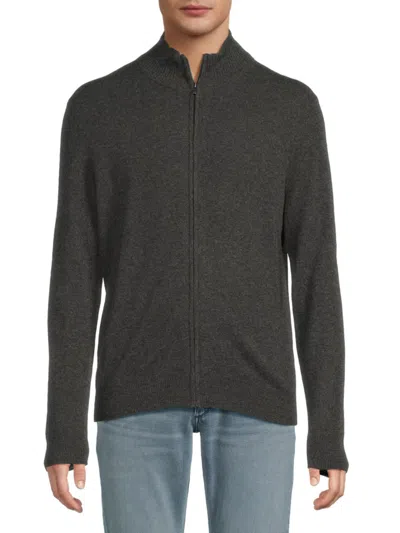 Saks Fifth Avenue Men's Heather Cashmere Sweater In Black