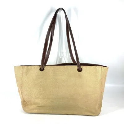 Pre-owned Chanel Beige Hemp Leather Shoulder Bag Tote Bag () In Sand