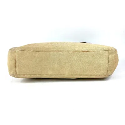 Pre-owned Chanel Beige Hemp Leather Shoulder Bag Tote Bag () In Sand