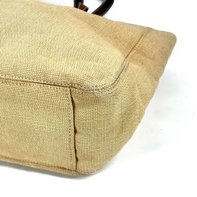 Pre-owned Chanel Beige Hemp Leather Shoulder Bag Tote Bag () In Sand