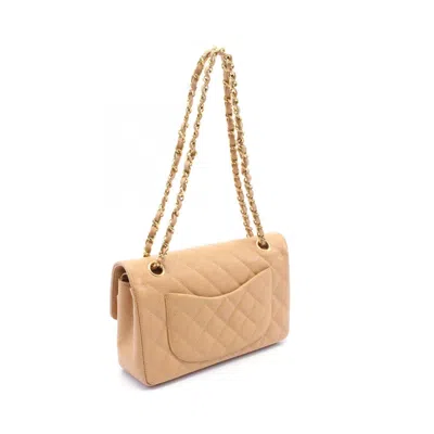 Pre-owned Chanel Beige Leather Shoulder Bag () In Sand