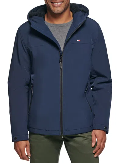 Tommy Hilfiger Men's Softshell Hooded Jacket In Blue
