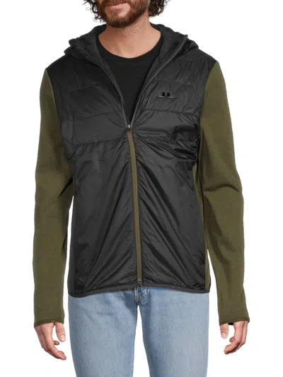 J. Lindeberg Men's Gregory Mixed-media Hooded Jacket In Green