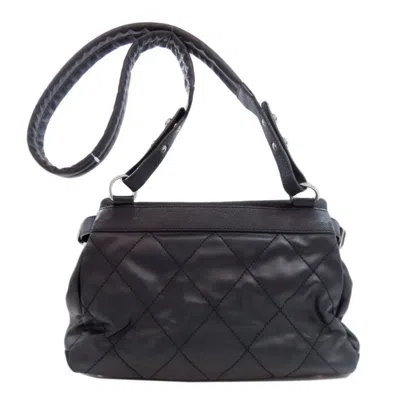 Pre-owned Chanel Black Coated Canvas Shoulder Bag ()