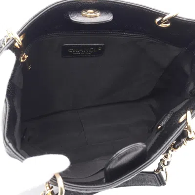 Pre-owned Chanel Black Grained Calfskin Tote Bag ()