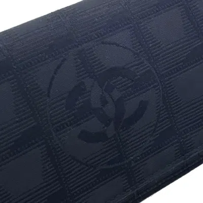 Pre-owned Chanel Black Leather Nylon Long Wallet (bi-fold) ()