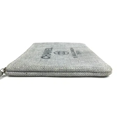 Pre-owned Chanel Blue Canvas Clutch Bag Pouch ()
