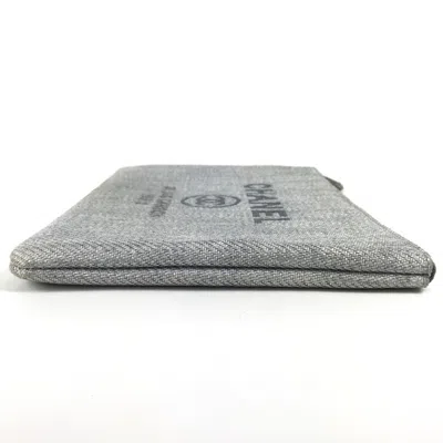 Pre-owned Chanel Blue Canvas Clutch Bag Pouch ()