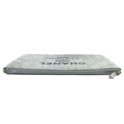 Pre-owned Chanel Blue Canvas Clutch Bag Pouch ()