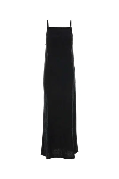 Lois Jeans Slate Linen Maxi Dress In Black