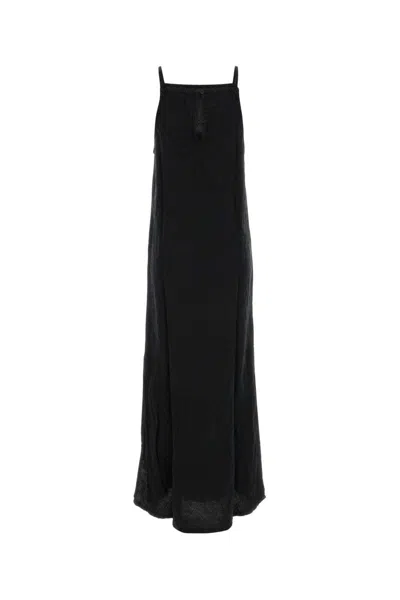 Lois Jeans Slate Linen Maxi Dress In Black