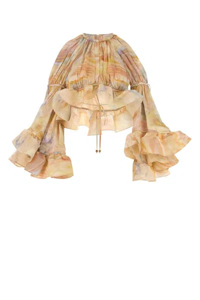 Zimmermann Printed Silk Crop-top In Animal Print