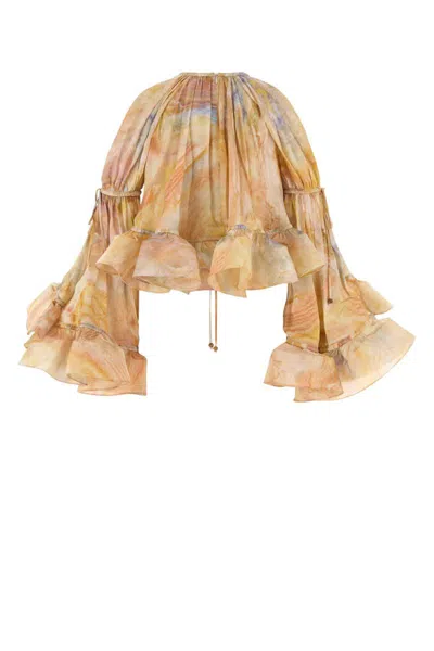 Zimmermann Printed Silk Crop-top In Animal Print