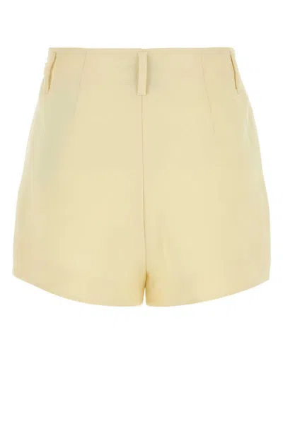 Ami Alexandre Mattiussi Ami Women Pastel Yellow Wool Shorts In Yellow