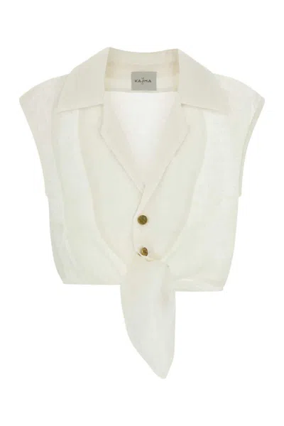 Le Kasha Sanabo V-neck Blouse In White