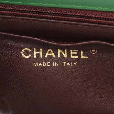 Pre-owned Chanel Green Leather Cotton Shoulder Bag ()