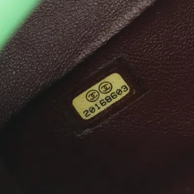 Pre-owned Chanel Green Leather Cotton Shoulder Bag ()