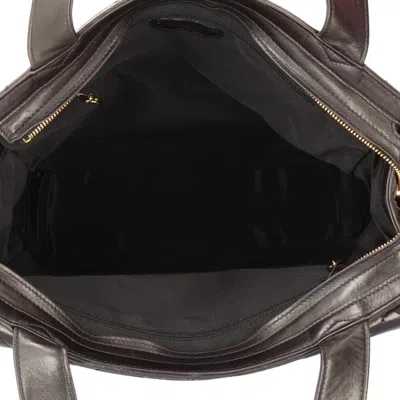 Pre-owned Chanel Matelasse Black Leather Tote Bag ()