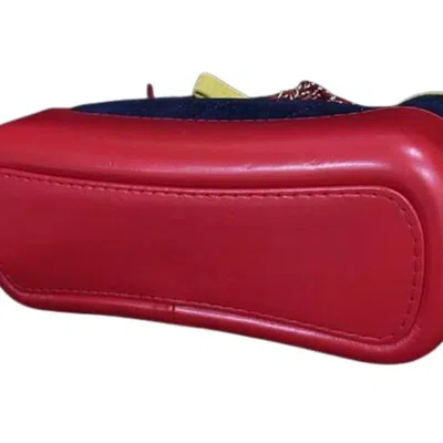 Pre-owned Chanel Navy Red Color Yellow Suede Leather Handbag Shoulder Bag Tote Bag ()