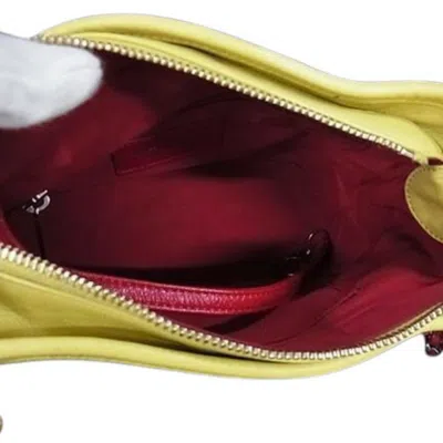 Pre-owned Chanel Navy Red Color Yellow Suede Leather Handbag Shoulder Bag Tote Bag ()