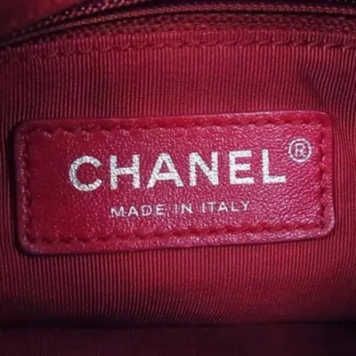 Pre-owned Chanel Navy Red Color Yellow Suede Leather Handbag Shoulder Bag Tote Bag ()