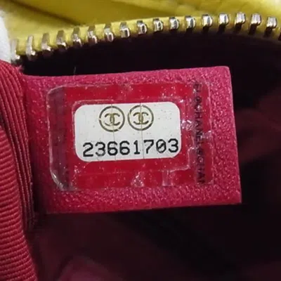 Pre-owned Chanel Navy Red Color Yellow Suede Leather Handbag Shoulder Bag Tote Bag ()