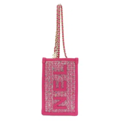 Pre-owned Chanel Pink Vinyl Tweed Leather Shoulder Bag ()