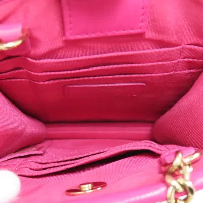 Pre-owned Chanel Pink Vinyl Tweed Leather Shoulder Bag ()