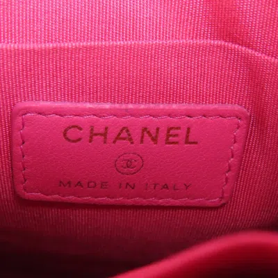 Pre-owned Chanel Pink Vinyl Tweed Leather Shoulder Bag ()