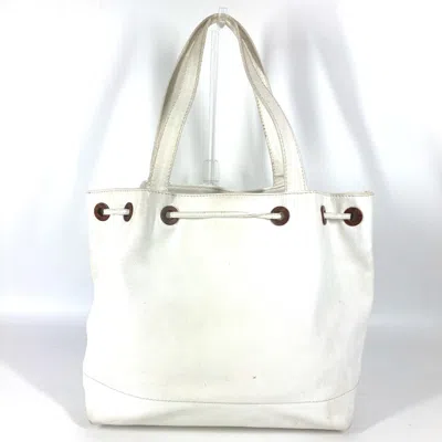 Pre-owned Chanel White Grained Calfskin Shoulder Bag Tote Bag ()